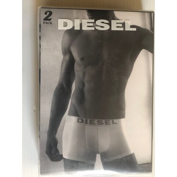 Diesel Black White UMBX-ROCCO Two Pack Boxer Trunk Shorts 000S9T9RKAIS - Picture 7 of 8